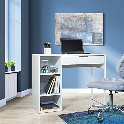 OSP Home Furnishings Ravel 40-Inch Wide Writing Desk, White