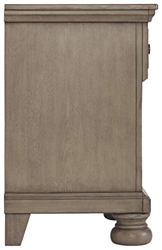 Signature Design by Ashley Lettner Modern Traditional 1 Drawer Nightstand, Light Gray