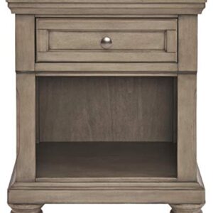 Signature Design by Ashley Lettner Modern Traditional 1 Drawer Nightstand, Light Gray