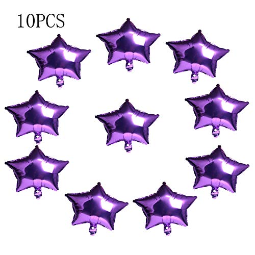 10pcs Star Shape Foil Mylar Balloons,18 Inch Balloon for Wedding Birthday Party Baby Shower Decoration (purple)