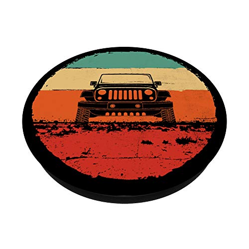 Vintage Sunset Off Road 4x4 Vehicle PopSockets PopGrip: Swappable Grip for Phones & Tablets