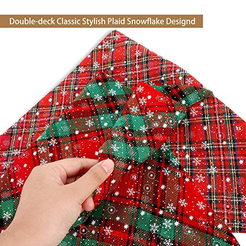 4 Pieces Christmas Dog Bandanas Pet Triangle Scarf Plaid Santa Pattern Pet Kerchief Snowflake Accessories Bibs for Dog Cat Pet