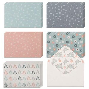 40 blank note cards with envelopes & stickers | 4” x 6” bulk boxed set of all occasions greeting notecards | assortment of colored stationary plain greeting cards.