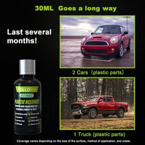 FOLLOWIN Plastic Restorer for Cars Ceramic Plastic Coating Trim Restore, Resists Water, UV Rays, Dirt, Ceramic Coating, Not Dressing, Last Over 200 Washes, Highly Concentrated, 30ml