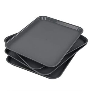 wekioger grey plastic serving trays, 4 packs fast food trays