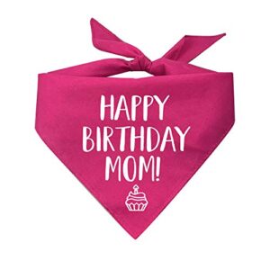 happy birthday mom! triangle dog bandana for dogs (assorted colors)