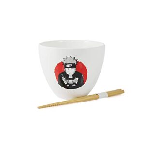 JUST FUNKY Naruto Ramen Bowl with Wooden Chopstick featuring Naruto Eating Ramen | 16 oz Naruto Gift Set | Kitchen Deco | Anime Bowl | Collective | Official Licensed