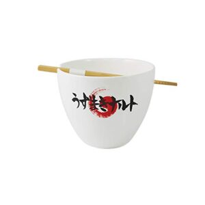 JUST FUNKY Naruto Ramen Bowl with Wooden Chopstick featuring Naruto Eating Ramen | 16 oz Naruto Gift Set | Kitchen Deco | Anime Bowl | Collective | Official Licensed