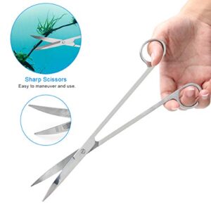 Luxiv Aquarium Aquascape Tools Kit, 6 in 1 A Aquatic Plant Aquascaping Tool Stainless Steel Tweezers Scissors Spatula for Aquarium Tank Clean Aquascape Tools with Fishing Net, 80P PH Paper