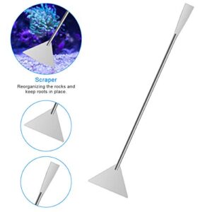 Luxiv Aquarium Aquascape Tools Kit, 6 in 1 A Aquatic Plant Aquascaping Tool Stainless Steel Tweezers Scissors Spatula for Aquarium Tank Clean Aquascape Tools with Fishing Net, 80P PH Paper