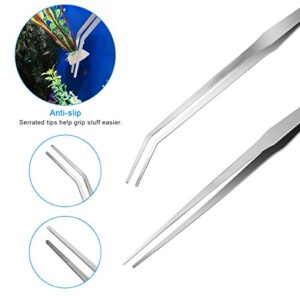 Luxiv Aquarium Aquascape Tools Kit, 6 in 1 A Aquatic Plant Aquascaping Tool Stainless Steel Tweezers Scissors Spatula for Aquarium Tank Clean Aquascape Tools with Fishing Net, 80P PH Paper