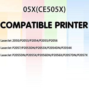 (2 Pack) GTS Compatible for Toner Cartridge HP 05X 505X CE505X (Black) for Laserjet P2055dn P2055 P2055D P2055X Pro 400 Pro 400 M401n M401dne M401dw MFP M425dn Printer