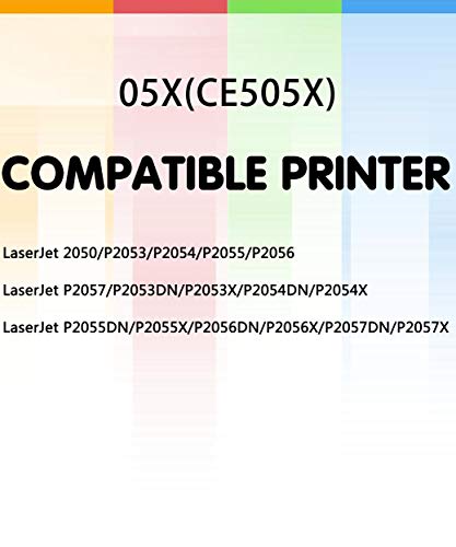 (2 Pack) GTS Compatible for Toner Cartridge HP 05X 505X CE505X (Black) for Laserjet P2055dn P2055 P2055D P2055X Pro 400 Pro 400 M401n M401dne M401dw MFP M425dn Printer