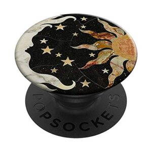 black vintage moon, sun and stars smartphone popsockets popgrip: swappable grip for phones & tablets
