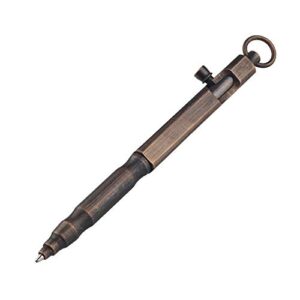 smootherpro solid brass bolt action pen square shape for pocket business edc signature color bronze(br631)