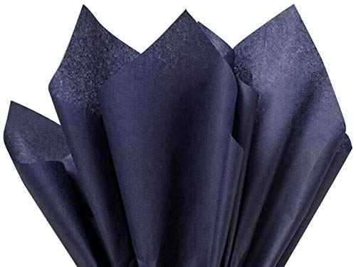 Navy Blue Tissue Paper Squares, Bulk 10 Sheets, Premium Gift Wrap and Art Supplies for Birthdays, Holidays, or Presents by Feronia packaging, Large 15 Inch x 20 Inch Made in USA