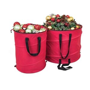 northlight 30" red and black extra large pop-up christmas decorations storage bag