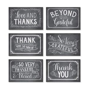 24 chalkboard thank you cards with envelopes, great note for adult funeral sympathy or gift gratitude stationery supplies for grad, birthday, baby or rustic bridal wedding shower for boy or girl
