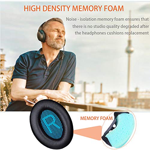 Cosyplus Bose QuietComfort 25 Replacement Ear Pads for Ear Cushion Kit for Bose Headphones QC2 QC15 QC25 QC35 SoundLink SoundTrue Around-Ear II AE2 Ae2i Ae2w Black