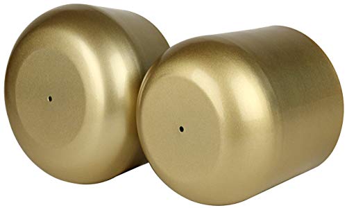 Vixdonos Gold Metal Flower Pots Brass-Toned Garden Planters, 7.1/6.3 Inch Indoor Round Succulent Containers, Pack 2 Cactus Plant Pots with Drainage Hole
