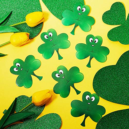 60 Pieces St. Patrick's Day Shamrock Cutouts Shamrock Decoration Mini Shamrock Paper Cutouts Irish Shamrock Cutouts for Classroom St. Patrick's Day Party Office DIY Paper Cutouts Crafts