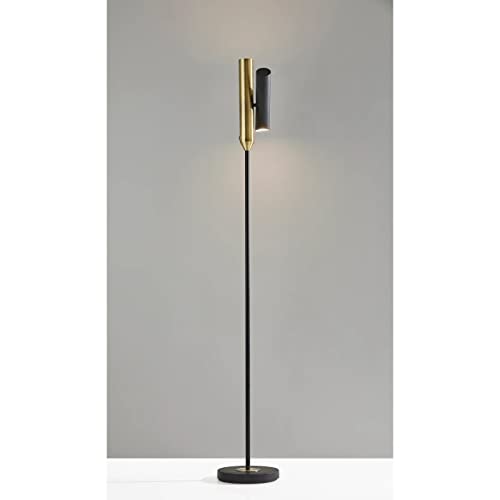 Adesso 4079-01 Vega LED Torchiere, 68 in, 24W, Black Finish, 1 Floor Lamp