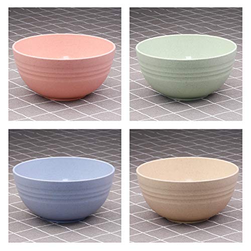 Unbreakable Cereal Bowls - 24 OZ Wheat Straw Fiber Lightweight Bowl Sets 8 - Dishwasher & Microwave Safe - for,Rice,Soup Bowls