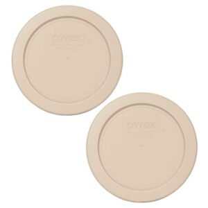 pyrex 7202-pc blush round plastic food storage lid, made in usa - 2 pack