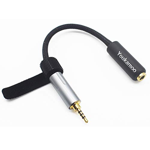 Youkamoo [ 2.5mm Male ] 2.5mm Male to 4.4mm Female 8 Core Silver Plated Headphone Earphone Audio Adapter Cable New in Box 2.5mm Balanced to 4.4mm Balanced [ 4.4mm Female ]