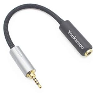 Youkamoo [ 2.5mm Male ] 2.5mm Male to 4.4mm Female 8 Core Silver Plated Headphone Earphone Audio Adapter Cable New in Box 2.5mm Balanced to 4.4mm Balanced [ 4.4mm Female ]