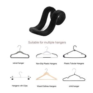 Clothes Hanger Connector Hooks, 60 Pcs Heavy Duty Velvet Clothes Hangers with Cascading Hook, Space Saver Mini Cascading Hangers for Clothes, Closet(Black)