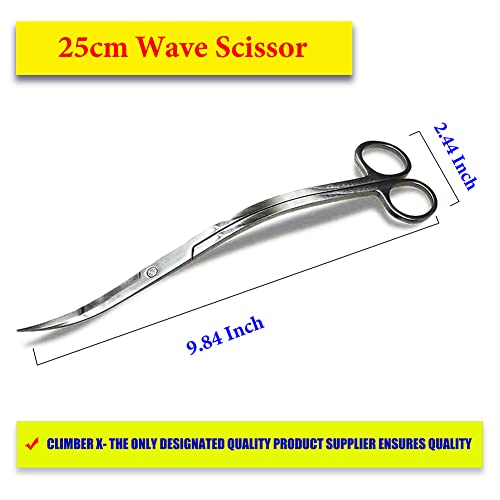 9.8” Wave Scissors Stainless Steel with Chrome Finish Perfect for Aquarium Tank| Aquarium Plant Tool