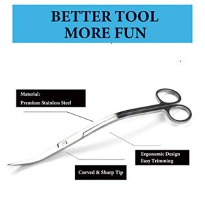 9.8” Wave Scissors Stainless Steel with Chrome Finish Perfect for Aquarium Tank| Aquarium Plant Tool