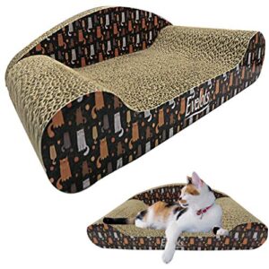 evelots kitty cat scratcher-comfy lounge couch-sturdy cardboard-claw groomer