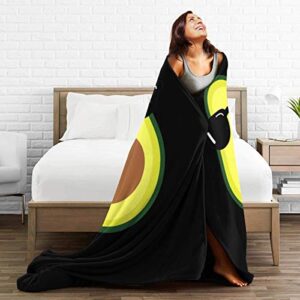 GUANN Ultra-Soft Micro Fleece Blanket Avocado Icon with Sunglasses Soft and Warm Throw Blanket for Bed Couch Living Room 80"" x60