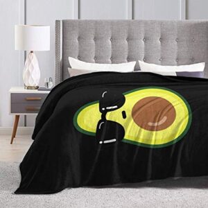 GUANN Ultra-Soft Micro Fleece Blanket Avocado Icon with Sunglasses Soft and Warm Throw Blanket for Bed Couch Living Room 80"" x60