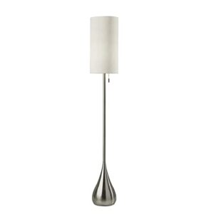 adesso 1537-22 christina floor lamp, 68 in, 100 w, brushed steel finish/white, 1 steel lamp