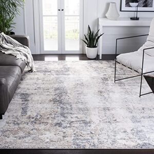 safavieh aston collection 9' x 12' ivory/grey asn713a modern abstract non-shedding living room bedroom dining home office area rug