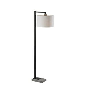 adesso 5019-01 devin floor lamp, 60.75 in, 100w, black/grey finish, 1 modern lamp