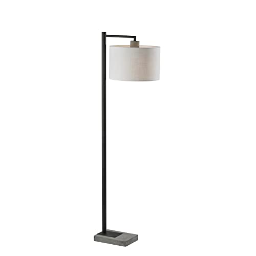 Adesso 5019-01 Devin Floor Lamp, 60.75 in, 100W, Black/Grey Finish, 1 Modern Lamp