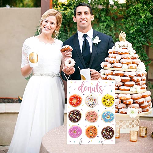 Huray Rayho Sprinkles Donut Wall Party Decoration Doughnut Food Buffet Display Stand Dessert Table Pegboard Treats Holder Centerpieces Ideas Reusable Rainbow Colorful Dashes Board Set of 1
