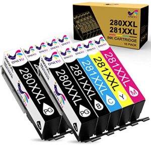 onlyu compatible ink cartridge replacement for canon 280 281 pgi 280 xxl cli 281 xxl for pixma tr8520 tr7520 ts6120 ts6220 ts6320 ts8120 ts8220 ts9120 ts9520 ts9521c ts702 printer (10 pack)