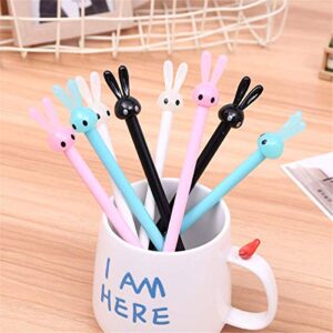 Fluent Writting Pen, 12 Pcs 0.5 mm Black Ink Rabbit Ear Shape Rolling Ball Cute Gel Ink Pen for Student and School Office Supplies (Rabbit Ear)