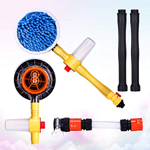 Wakauto Car Rotating Brush Vehicle Care Wash Brush Round Water Cleaning Brush Spin Car Mop Brush for Auto Trucks Motorcycles