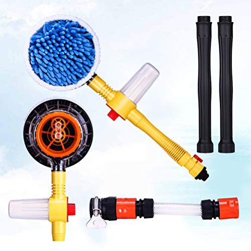 Wakauto Car Rotating Brush Vehicle Care Wash Brush Round Water Cleaning Brush Spin Car Mop Brush for Auto Trucks Motorcycles