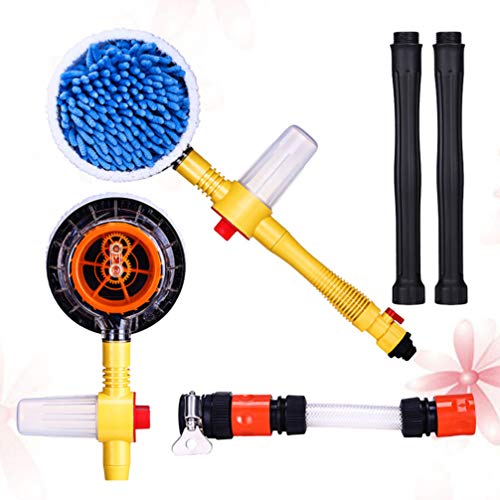 Wakauto Car Rotating Brush Vehicle Care Wash Brush Round Water Cleaning Brush Spin Car Mop Brush for Auto Trucks Motorcycles