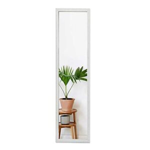 fanyushow dressing mirror, modern, full length, rectangular and wall-mounted door mirror, easy to assemble, used for full body view [white, 50" x 14"]
