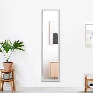 FANYUSHOW Dressing Mirror, Modern, Full Length, Rectangular and Wall-Mounted Door Mirror, Easy to Assemble, Used for Full Body View [White, 50" x 14"]