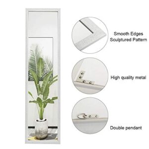 FANYUSHOW Dressing Mirror, Modern, Full Length, Rectangular and Wall-Mounted Door Mirror, Easy to Assemble, Used for Full Body View [White, 50" x 14"]