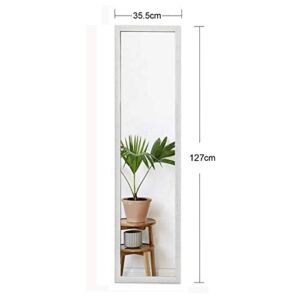 FANYUSHOW Dressing Mirror, Modern, Full Length, Rectangular and Wall-Mounted Door Mirror, Easy to Assemble, Used for Full Body View [White, 50" x 14"]